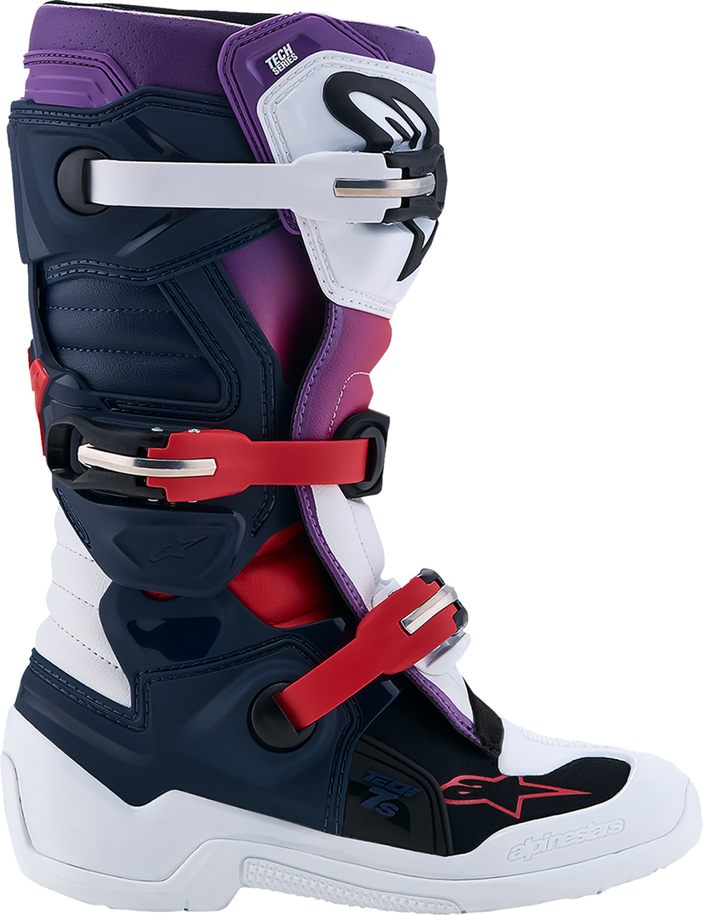 ALPINESTARS Youth Tech 7S Boots - Dark Blue/White/Black/Purple - US 3 / EU 35.5 2015017-7341-3