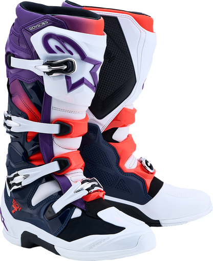 ALPINESTARS Tech 7 Boots - Purple/Blue/Fluorescent Red/White - US 8 / EU 42 2012025-3192-8