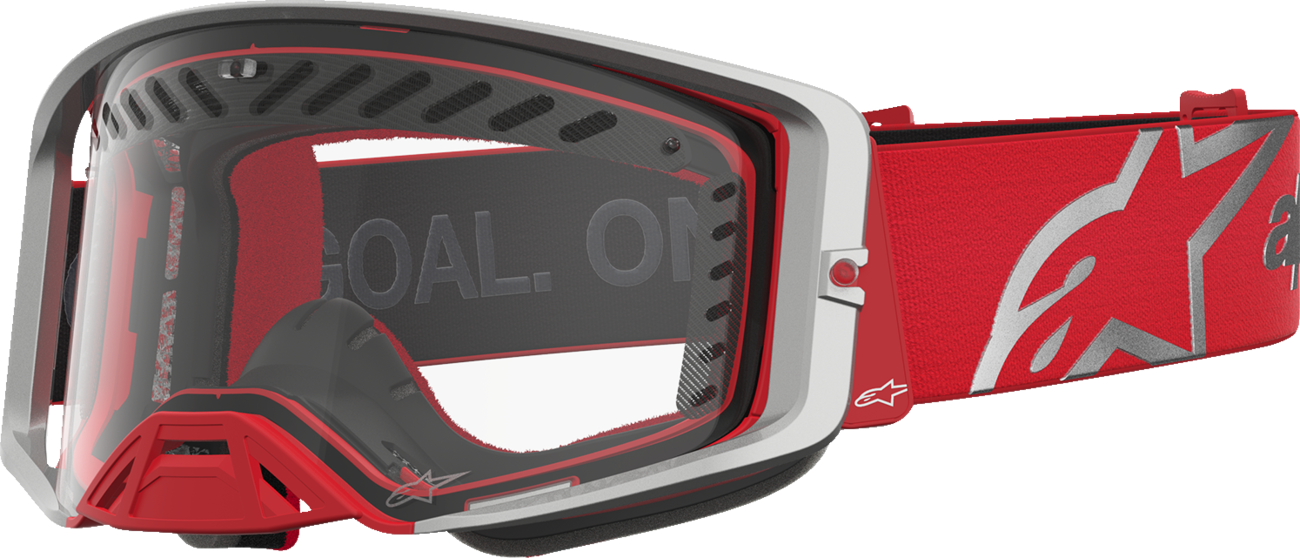 ALPINESTARS GOGGLES Supertech Goggle - Dura Air Fluid - Red/Silver - Clear Lens 5100127-3246