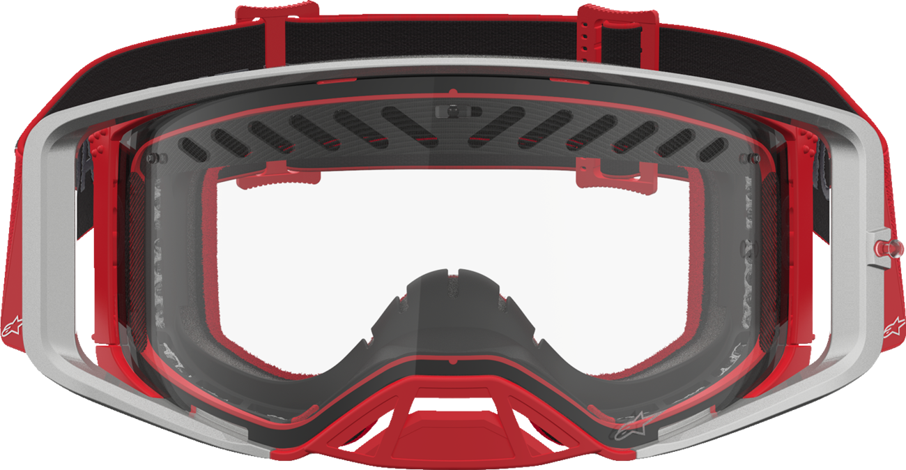 ALPINESTARS GOGGLES Supertech Goggle - Dura Air Fluid - Red/Silver - Clear Lens 5100127-3246