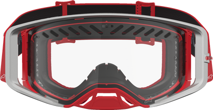 ALPINESTARS GOGGLES Supertech Goggle - Dura Air Fluid - Red/Silver - Clear Lens 5100127-3246