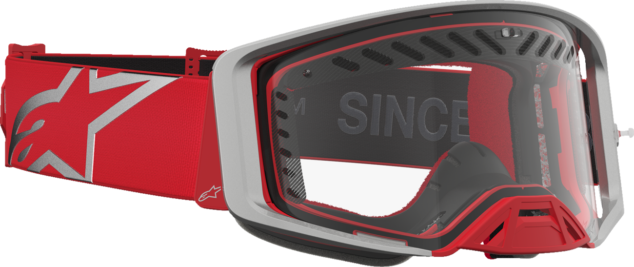 ALPINESTARS GOGGLES Supertech Goggle - Dura Air Fluid - Red/Silver - Clear Lens 5100127-3246