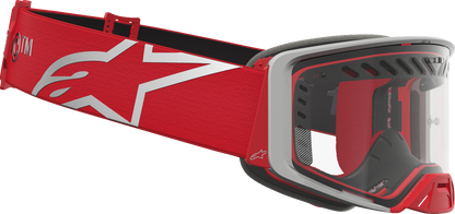 ALPINESTARS GOGGLES Supertech Goggle - Dura Air Fluid - Red/Silver - Clear Lens 5100127-3246