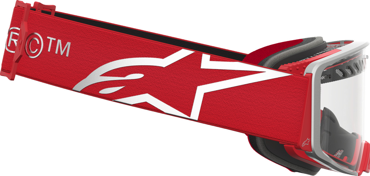 ALPINESTARS GOGGLES Supertech Goggle - Dura Air Fluid - Red/Silver - Clear Lens 5100127-3246