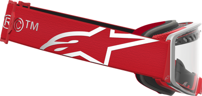 ALPINESTARS GOGGLES Supertech Goggle - Dura Air Fluid - Red/Silver - Clear Lens 5100127-3246