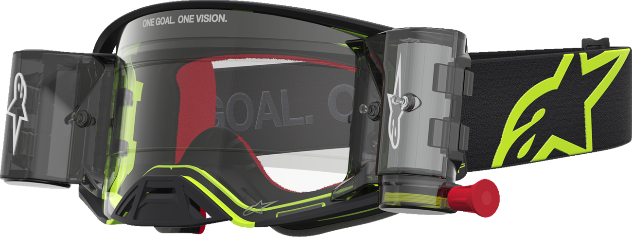 ALPINESTARS GOGGLES Supertech Goggle - Firma - Roll-Off - Black/Yellow Fluo - Clear Lens 5100227-1743