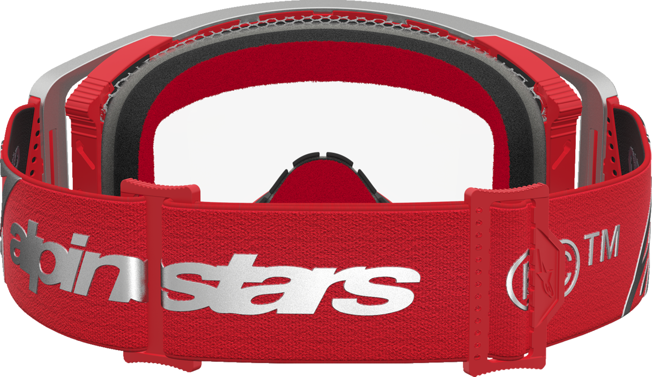 ALPINESTARS GOGGLES Supertech Goggle - Dura Air Fluid - Red/Silver - Clear Lens 5100127-3246