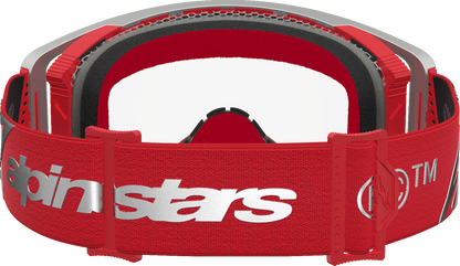 ALPINESTARS GOGGLES Supertech Goggle - Dura Air Fluid - Red/Silver - Clear Lens 5100127-3246