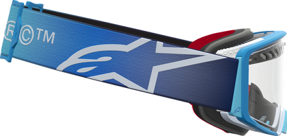 ALPINESTARS GOGGLES Supertech Goggle - Dura Air Fluid - Blue Fade - Clear Lens 5100127-7364