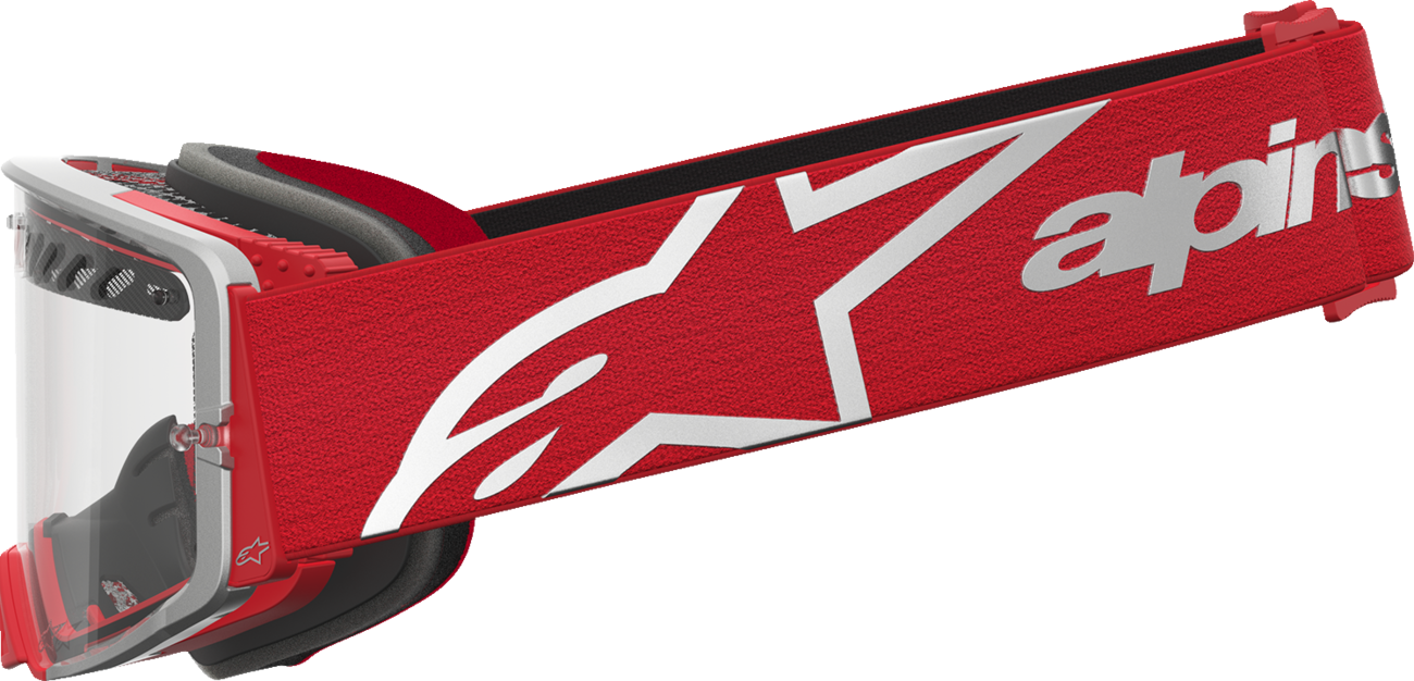 ALPINESTARS GOGGLES Supertech Goggle - Dura Air Fluid - Red/Silver - Clear Lens 5100127-3246