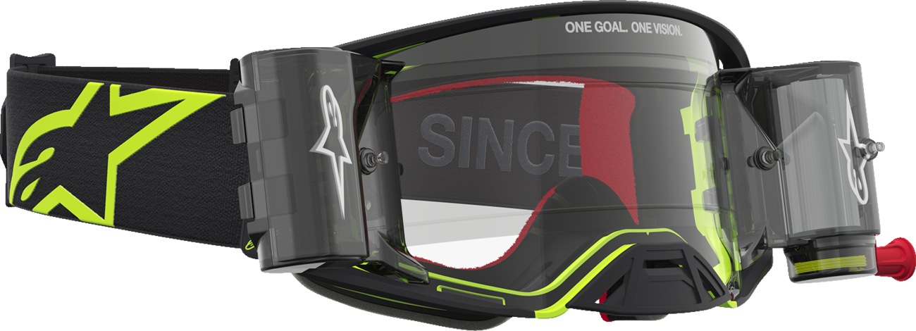 ALPINESTARS GOGGLES Supertech Goggle - Firma - Roll-Off - Black/Yellow Fluo - Clear Lens 5100227-1743