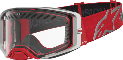 ALPINESTARS GOGGLES Supertech Goggle - Dura Air Fluid - Red/Silver - Clear Lens 5100127-3246