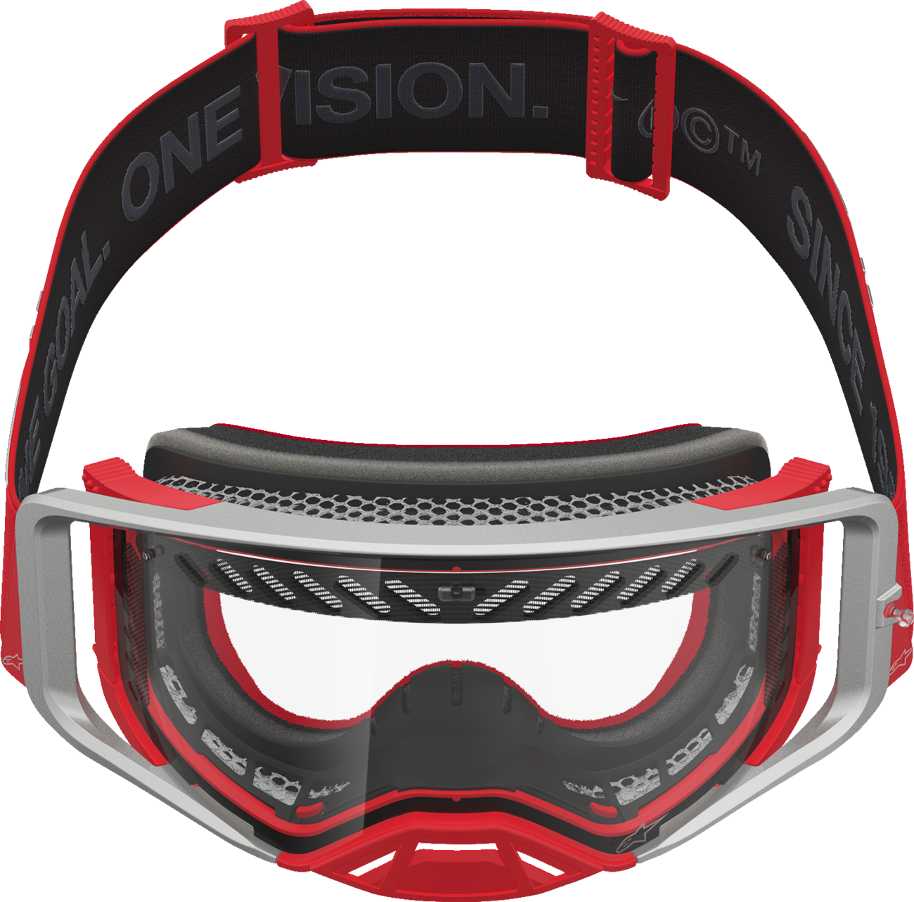 ALPINESTARS GOGGLES Supertech Goggle - Dura Air Fluid - Red/Silver - Clear Lens 5100127-3246