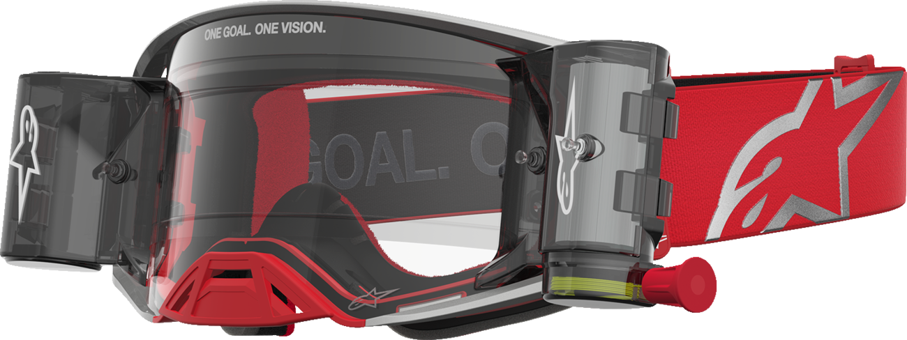 ALPINESTARS GOGGLES Supertech Goggle - Firma - Roll-Off - Red/Silver - Clear Lens 5100227-3246