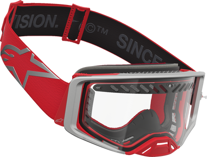 ALPINESTARS GOGGLES Supertech Goggle - Dura Air Fluid - Red/Silver - Clear Lens 5100127-3246