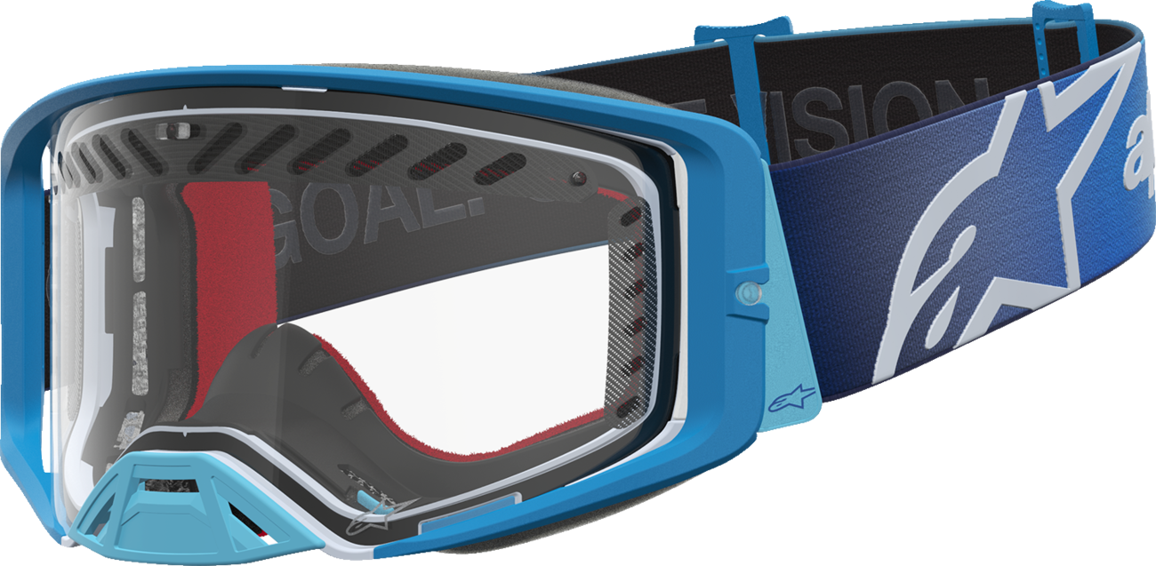 ALPINESTARS GOGGLES Supertech Goggle - Dura Air Fluid - Blue Fade - Clear Lens 5100127-7364