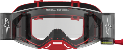 ALPINESTARS GOGGLES Supertech Goggle - Firma - Roll-Off - Red/Silver - Clear Lens 5100227-3246