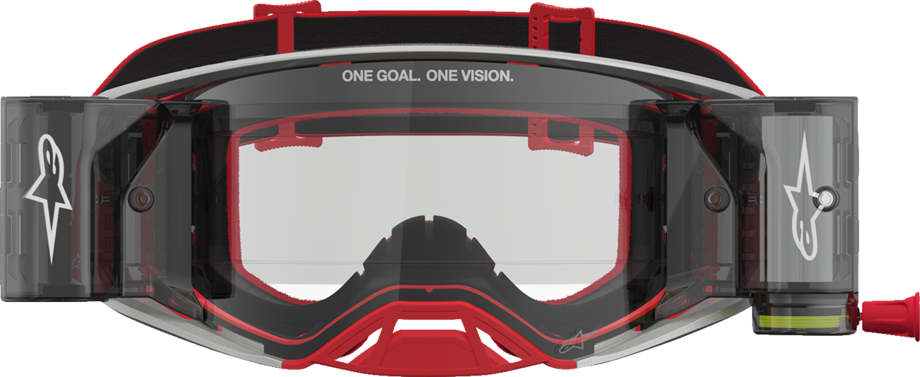 ALPINESTARS GOGGLES Supertech Goggle - Firma - Roll-Off - Red/Silver - Clear Lens 5100227-3246