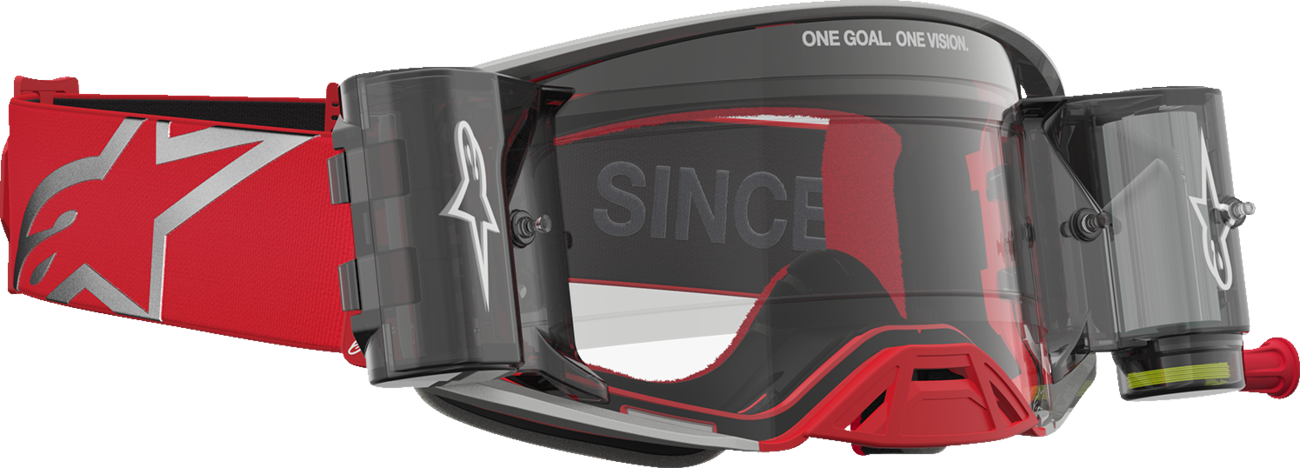ALPINESTARS GOGGLES Supertech Goggle - Firma - Roll-Off - Red/Silver - Clear Lens 5100227-3246