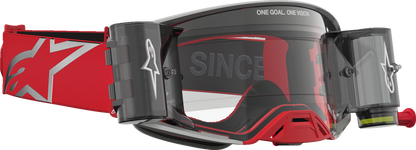 ALPINESTARS GOGGLES Supertech Goggle - Firma - Roll-Off - Red/Silver - Clear Lens 5100227-3246