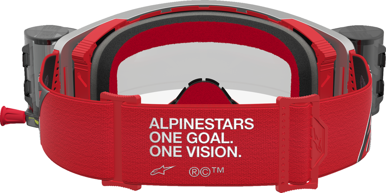 ALPINESTARS GOGGLES Supertech Goggle - Firma - Roll-Off - Red/Silver - Clear Lens 5100227-3246