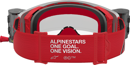 ALPINESTARS GOGGLES Supertech Goggle - Firma - Roll-Off - Red/Silver - Clear Lens 5100227-3246