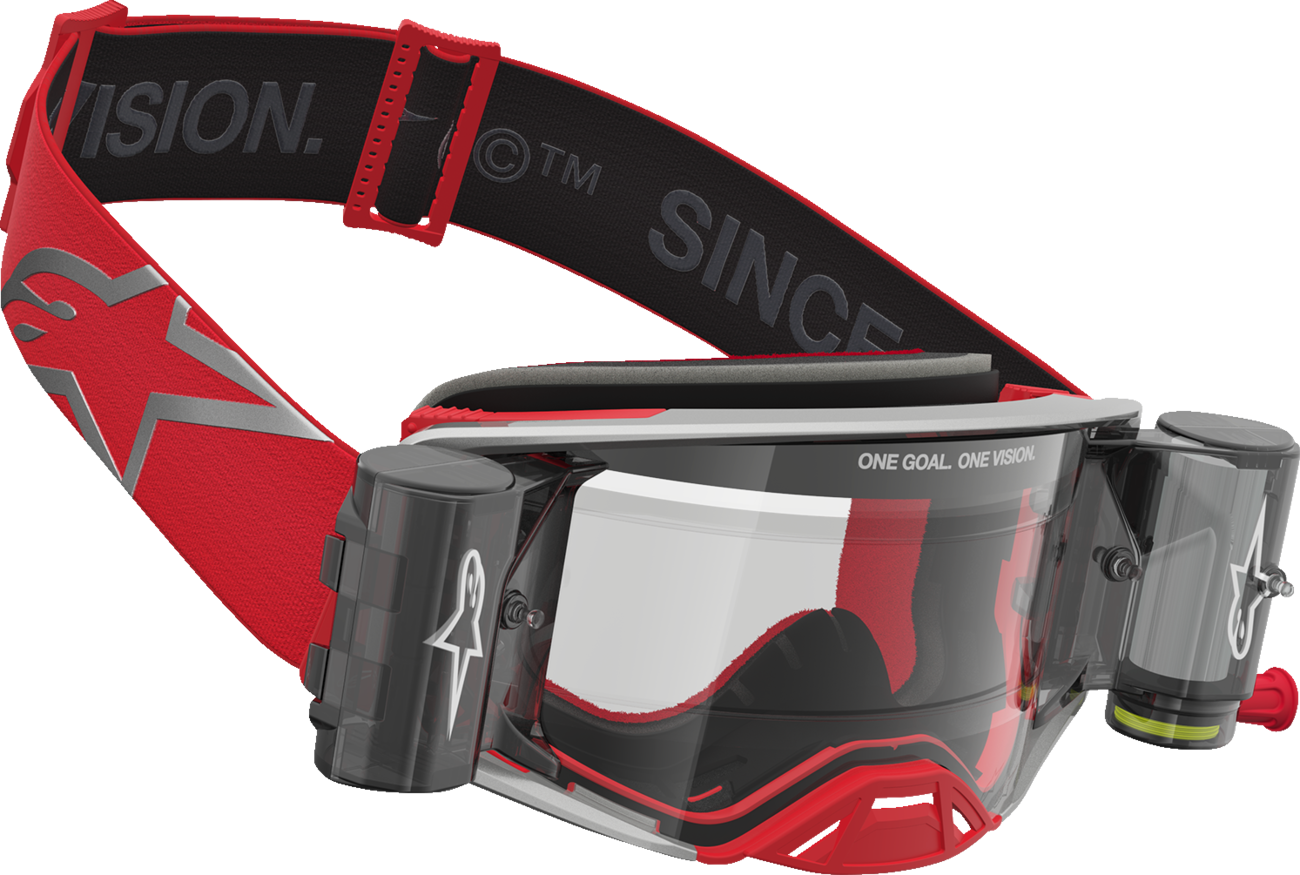 ALPINESTARS GOGGLES Supertech Goggle - Firma - Roll-Off - Red/Silver - Clear Lens 5100227-3246