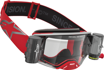 ALPINESTARS GOGGLES Supertech Goggle - Firma - Roll-Off - Red/Silver - Clear Lens 5100227-3246