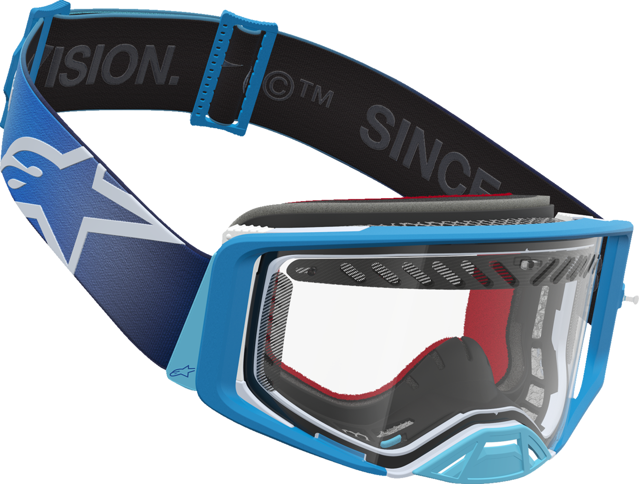 ALPINESTARS GOGGLES Supertech Goggle - Dura Air Fluid - Blue Fade - Clear Lens 5100127-7364