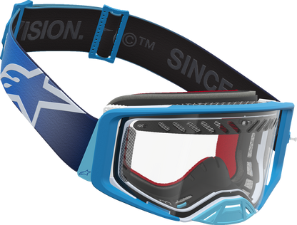 ALPINESTARS GOGGLES Supertech Goggle - Dura Air Fluid - Blue Fade - Clear Lens 5100127-7364