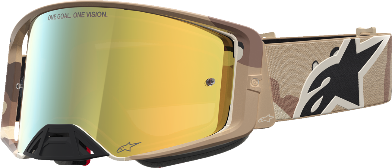 ALPINESTARS GOGGLES Supertech Goggle - Lone - Camo Desert - Gold Mirror Lens 5100627-8068