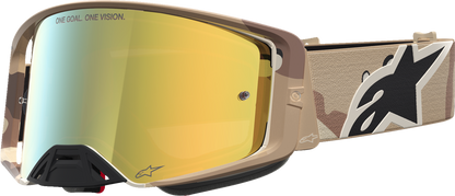 ALPINESTARS GOGGLES Supertech Goggle - Lone - Camo Desert - Gold Mirror Lens 5100627-8068