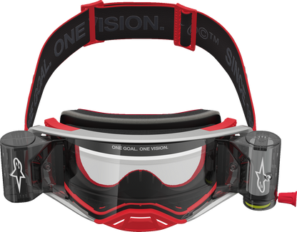 ALPINESTARS GOGGLES Supertech Goggle - Firma - Roll-Off - Red/Silver - Clear Lens 5100227-3246