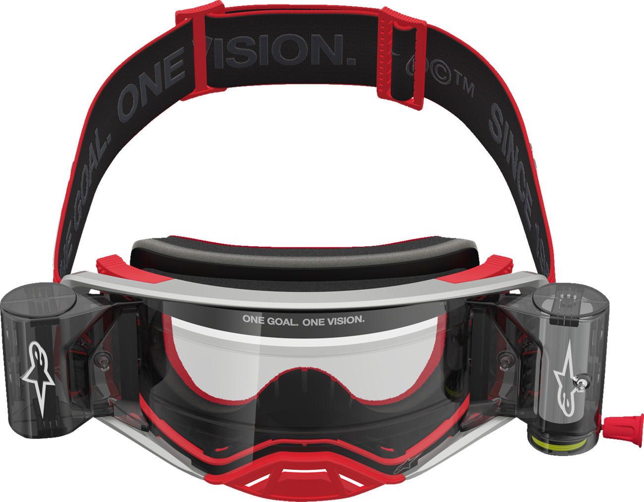 ALPINESTARS GOGGLES Supertech Goggle - Firma - Roll-Off - Red/Silver - Clear Lens 5100227-3246