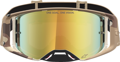 ALPINESTARS GOGGLES Supertech Goggle - Lone - Camo Desert - Gold Mirror Lens 5100627-8068