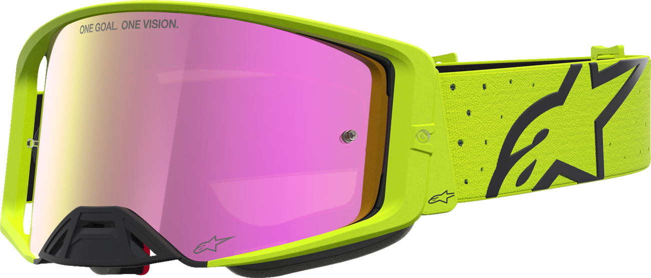 ALPINESTARS GOGGLES Supertech Goggle - Vesta - Fluo Yellow/Black - Pink Mirror Lens 5100727-5002