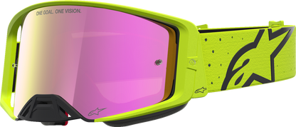 ALPINESTARS GOGGLES Supertech Goggle - Vesta - Fluo Yellow/Black - Pink Mirror Lens 5100727-5002