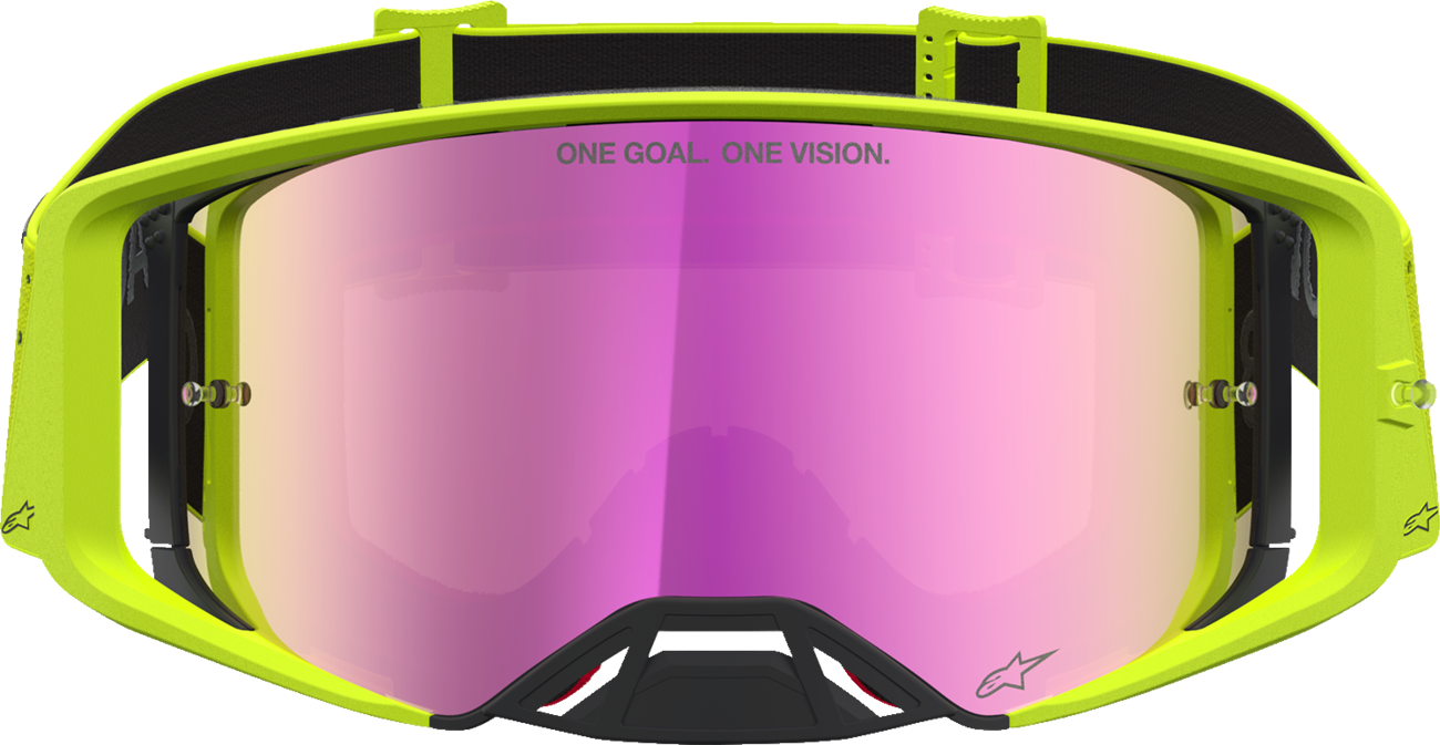 ALPINESTARS GOGGLES Supertech Goggle - Vesta - Fluo Yellow/Black - Pink Mirror Lens 5100727-5002