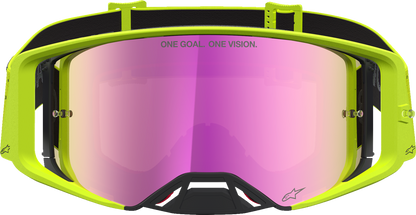 ALPINESTARS GOGGLES Supertech Goggle - Vesta - Fluo Yellow/Black - Pink Mirror Lens 5100727-5002