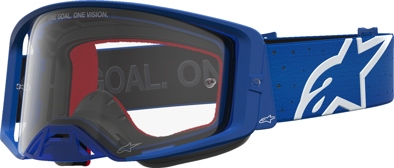 ALPINESTARS GOGGLES Supertech Goggle - Vesta - Blue/White - Clear Lens 5100827-7371