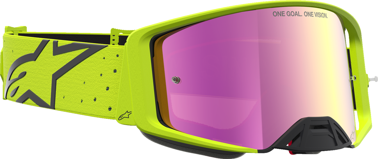 ALPINESTARS GOGGLES Supertech Goggle - Vesta - Fluo Yellow/Black - Pink Mirror Lens 5100727-5002