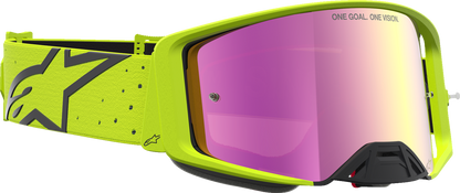 ALPINESTARS GOGGLES Supertech Goggle - Vesta - Fluo Yellow/Black - Pink Mirror Lens 5100727-5002