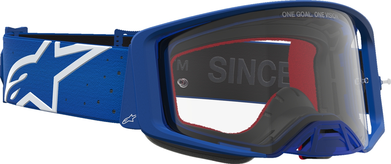 ALPINESTARS GOGGLES Supertech Goggle - Vesta - Blue/White - Clear Lens 5100827-7371