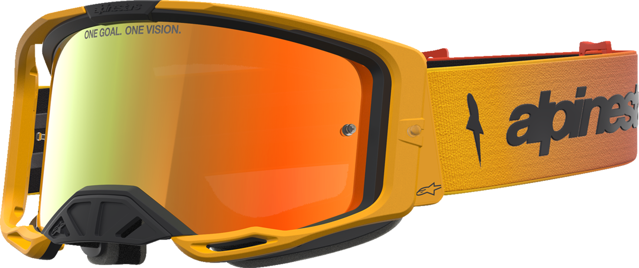 ALPINESTARS GOGGLES Vision 8 Goggle - Amber - Fire Red/Black - Red Mirror Lens 5101427-3235