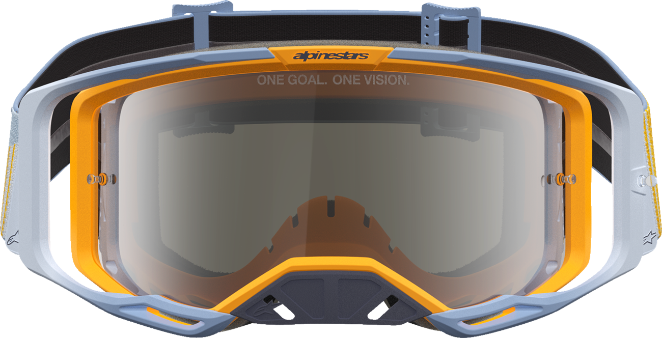 ALPINESTARS GOGGLES Vision 8 Goggle - Maven - Dust Blue/Orange - Silver Mirror Lens 5101627-7366