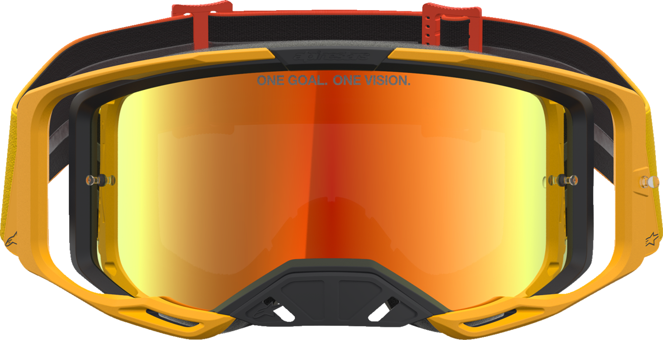ALPINESTARS GOGGLES Vision 8 Goggle - Amber - Fire Red/Black - Red Mirror Lens 5101427-3235