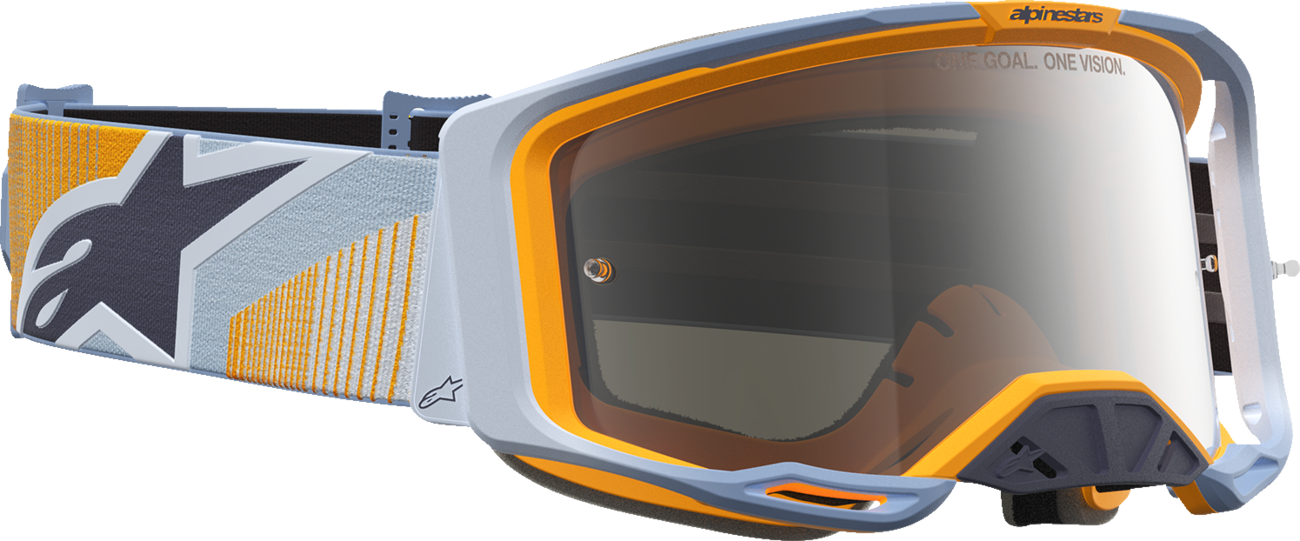ALPINESTARS GOGGLES Vision 8 Goggle - Maven - Dust Blue/Orange - Silver Mirror Lens 5101627-7366