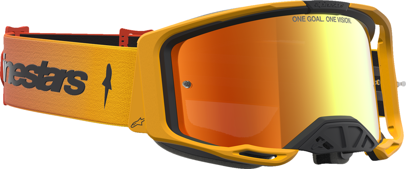 ALPINESTARS GOGGLES Vision 8 Goggle - Amber - Fire Red/Black - Red Mirror Lens 5101427-3235