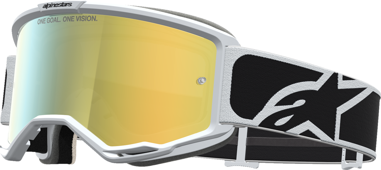 ALPINESTARS GOGGLES Vision 5 Goggle - Rora - Black/White - Gold Mirror Lens 5101927-1762