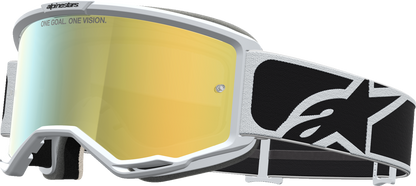 ALPINESTARS GOGGLES Vision 5 Goggle - Rora - Black/White - Gold Mirror Lens 5101927-1762